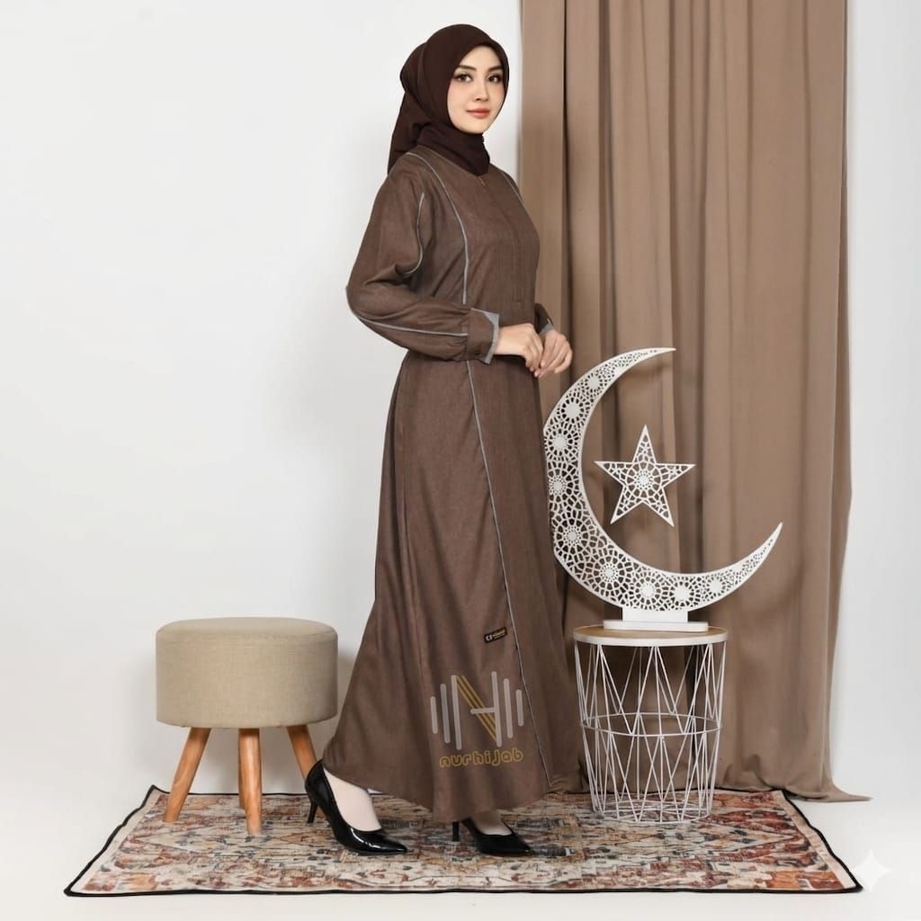 Farabi Dress warna cokelat