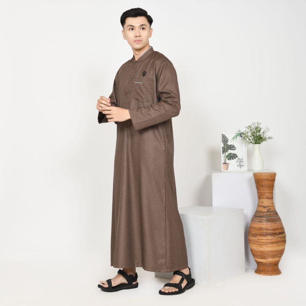 Jubah pria Ar-Risyad warna cokelat