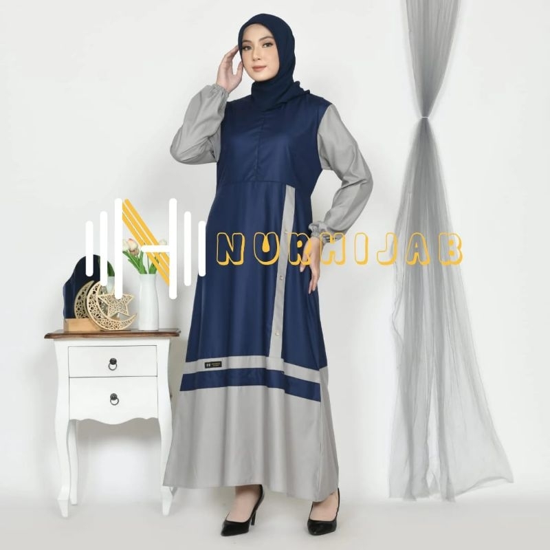 Mahibah Dress warna navy