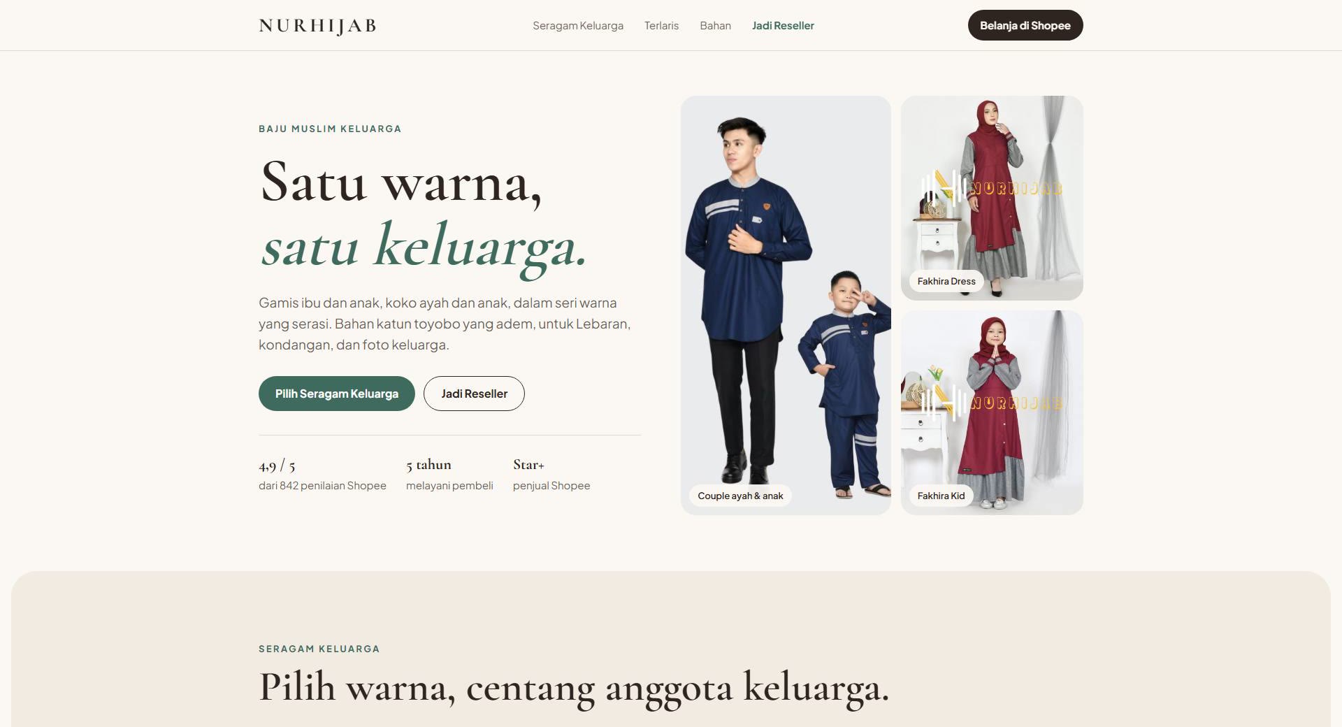 Tampilan website NURHIJAB